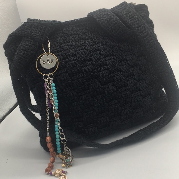 The Sak Handbags - A SAK black crochet shoulder bag(A)